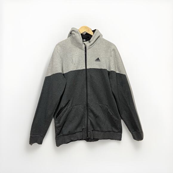 Adidas Houston Rockets Full Zip Hoodie Sweatshirt Gray Black NBA Men’s XL2 - Picture 1 of 16